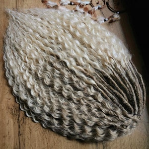 Blonde curly dreads wavy synthetic dreads extensions natural color dreadlocks white crochet dreads ombre double ended dreads