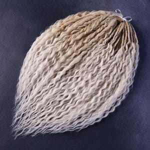 Blonde curly de dreads wavy synthetic dreads extensions natural color dreadlocks white crochet dreads golden ombre double ended dreads