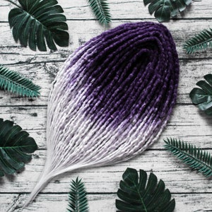 Purple Ombre Crochet Dreads: White Synthetic Dreadlock Extensions