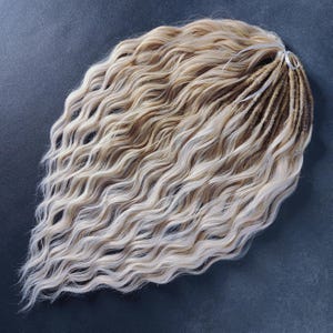 Blonde curly de dreads wavy synthetic dreads extensions natural color dreadlocks white crochet dreads golden ombre double ended dreads