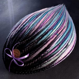 Pastel Rainbow Ombre Dreadlocks Extensions: Multicolour Unicorn Synthetic DE Dreads