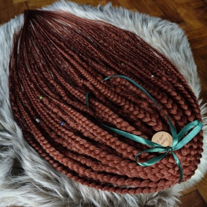 Copper Red Crochet Dread Extensions: Textured Auburn Synthetic Dreads