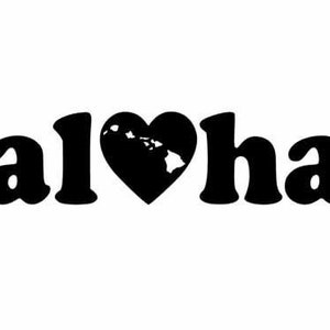Aloha Hawaiian Islands Vinyl Decal, aloha decal, car window decal, laptop decal, computer decal, hawaiian islands decal, hawaii decal