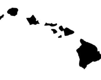 Hawaiian Islands Permanent Adhesive Vinyl Decal, hawaii vinyl decal, islands vinyl decal, hawaiian decal, car decal, car window decal