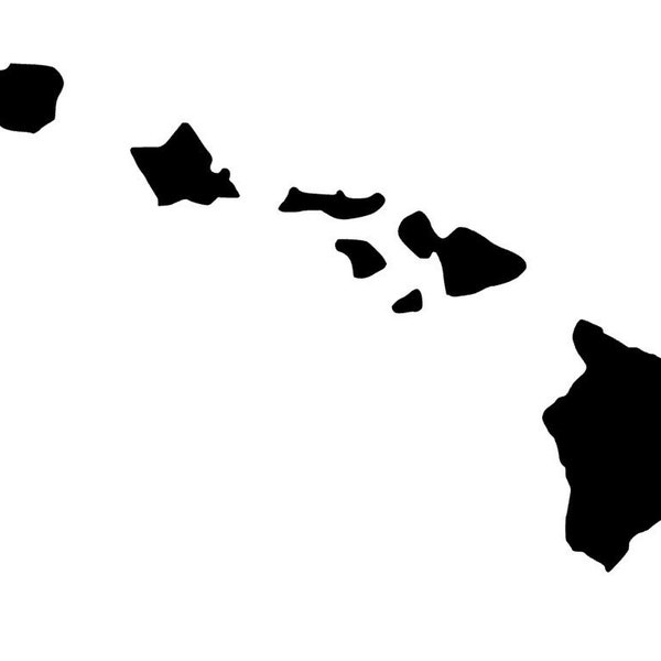 Hawaiian Islands Permanent Adhesive Vinyl Decal, hawaii vinyl decal, islands vinyl decal, hawaiian decal, car decal, car window decal