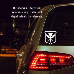 Kanaka Maoli Flag Emblem Sticker, Permanent Adhesive Vinyl Decal, car window, hawaiian decal, hawaii flag sticker, image 3