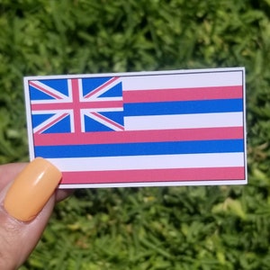 Hawaii State Flag Sticker, Glossy 3 inch, Weatherproof Sticker, Water Bottle Sticker, Hawaiian Sticker, tumbler sticker