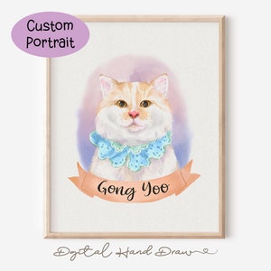 Ilustración personalizada de retratos de mascotas en acuarela, retratos personalizados de mascotas, dibujo a mano de mascotas, SOLO ARCHIVO DIGITAL
