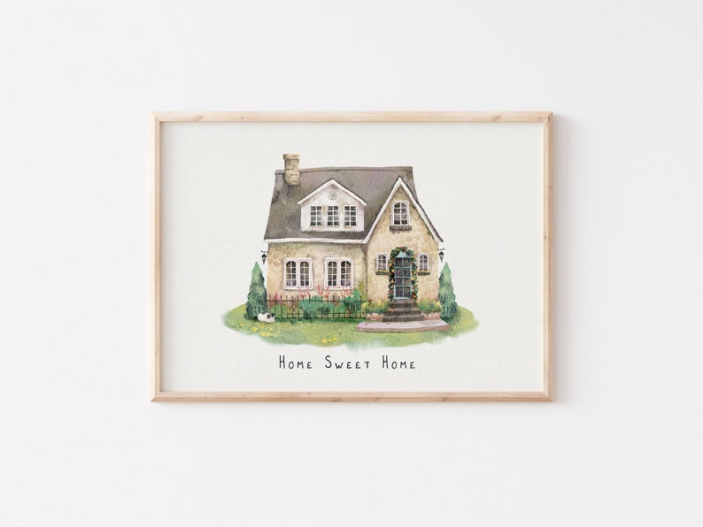 Custom House Portrait in watercolor's style, Custom House Illustration, Personalized Housewarming Gift, First Home Gift image 2