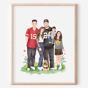 Custom Digital Watercolor Portrait, Custom Portrait, Custom Family Portrait Illustration, Personalised Family Portrait, Cartoon Portrait image 7