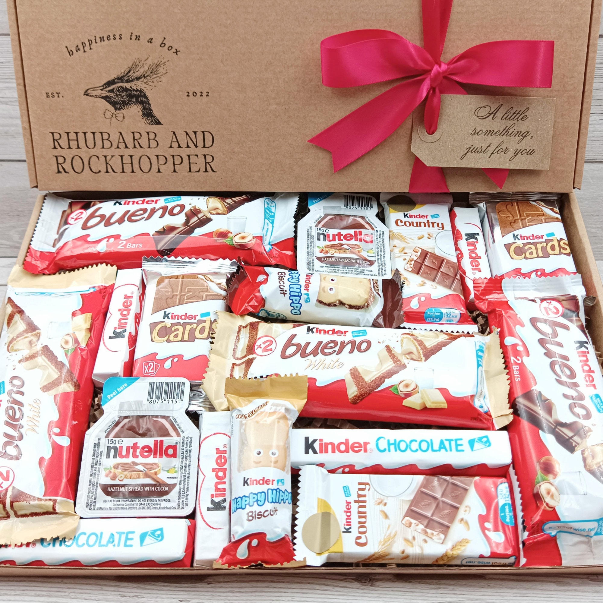 Kinder Bueno Chocolate Gift Box Kinder Hamper Personalised Gift Tag Treat  Box Happy Birthday, Valentines Present Hug in a Box 