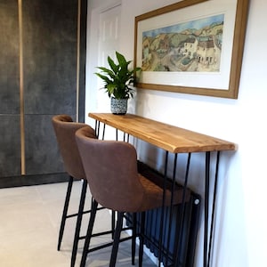 Reclaimed Breakfast Bar With Hairpin Legs Hallway Table Radiator Cover Home Bar