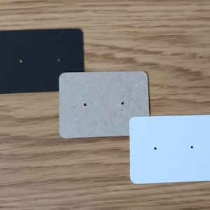 Expositor de tarjetas para pendientes 3,7x4,9cm - Marrón Kraft - Negro - Blanco Texturado