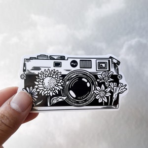 Florale Filmkamera Vinyl Aufkleber