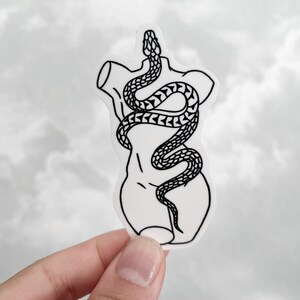 Adesivo de vinil cobra enrolada no corpo - adesivo de estátua grega