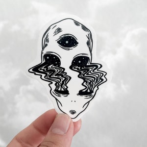 Trippy Alien Melting Vinyl Sticker - Astro - Extraterrestrischer Sticker
