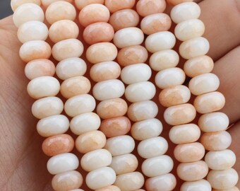 Perline circolari per abaco arancioni chiare da 30 pollici - 5 x 8 mm, perline sciolte, perline rondelle, perline distanziatrici per abaco, fai da te - 150 pezzi - SJ002-27
