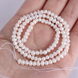 3-4mm White Tiny freshwater Potato Pearl Beads,Natural Tiny Seed Pearl Beads,Rearl Pearl Necklace Beads,Wholesale Pearls-FP203
