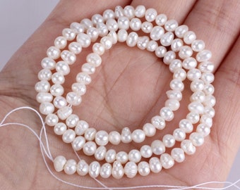 3-4mm White Tiny freshwater Potato Pearl Beads,Natural Tiny Seed Pearl Beads,Rearl Pearl Necklace Beads,Wholesale Pearls-FP203