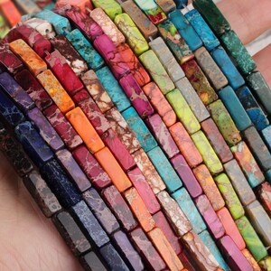 Colorful Sea Sediment Imperial Jasper Cube Beads, Natural Beads, Emperor Jasper Cube Beads, Gift for Him,Jewelry Making-30pcs-16inches-DH003