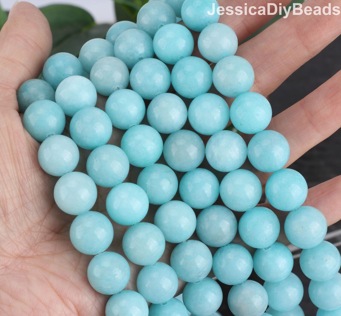 Blue Imitation Amazonite Beads, Round Gemstone, DIY Jewelry Supplies - Etsy