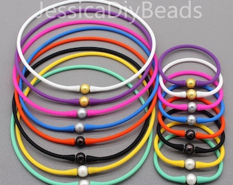 10-11mm Wholesale Silicone Rubber Stretch Bracelet, Necklace & Bracelet Set, Freshwater Pearl Choker Necklace Gift, Mother's Day Gift-Bar-69
