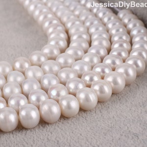 11-12mm Smooth Big Round Freshwater Pearls ,Round  Shape Potato Pearl Beads,Natural Pearl Beads ,Wedding Pearl Jewelry-15.5inches--BHY002