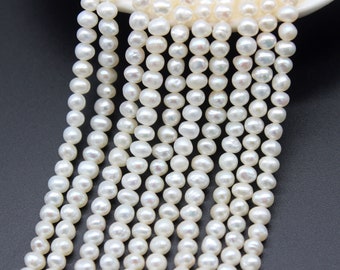 White Tiny Pearl Beads, 3-4mm Natural Freshwater Pearl Beads, Tiny Seed Pearls, DIY Necklace Bracelet Supplies, Wholesale Pearl Beads/ FP203