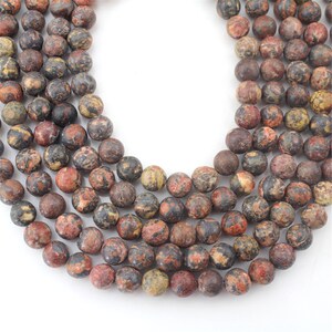Round Leopard Skin Jasper Beads, 4/6/8/10mm Mixed Color Natural Jasper Beads,Nearly Round Gemstone Beads,Diy JewelryBeads,Whole Strand-ST157