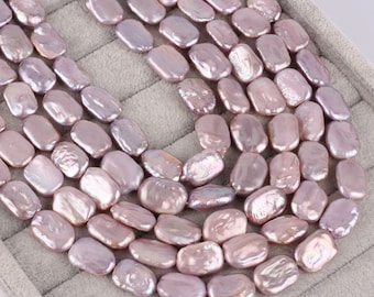 12-14X18-20MM Purple Rectangle Freshwater Pearls,Good Luster Freshwater Pearl,Square Purple Pearl,Pearl Supplies,Wholesale Pearls-15 inches