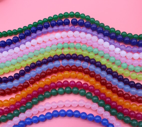 4mm,6mm,8mm,10mm,12mm Smooth Colorful Round Jade Beads, Loose Gemstone Beads, Beads for Jewelry Making, Wholesale Beads---15-16inches---ST73