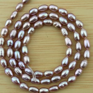 3-4mm Natural Purple Freshwater Seed Pearl,Loose Genuine Fresh Water Rice Pearls,Diy Jewely Supplies,Wholesale Beads-67pcs-15 inches--FP151