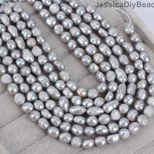 10-11mm Gray Nugget Pearls, Good Luster Freshwater Pearls, Wholesale Loose Pearls, Diy Necklace Bracelet Jewelry, Beading Supplies--LN003