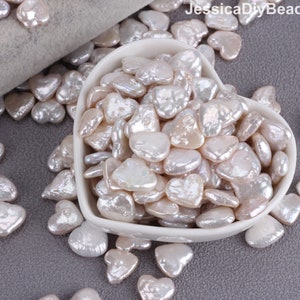 1 PCS 12x13mm Heart shape Natural White Freshwater Pearl,Genuine Cultured Pearl Beads,Baroque Pearl For Jewelry Making-WH009