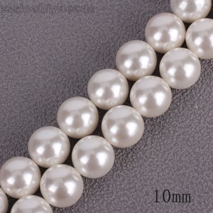 Perlas sueltas de concha blanca de 2/2,5/3/4/6/8/10/12 mm, para hacer joyas, regalo de boda, venta al por mayor, 16 pulgadas - SH001