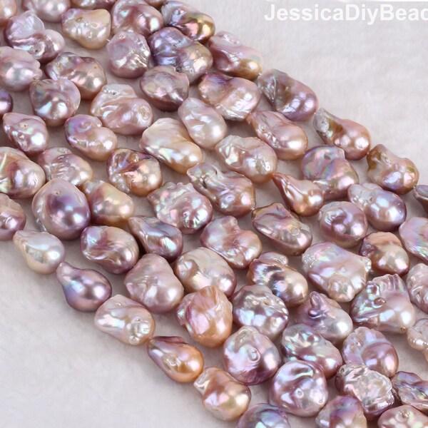 17-18x21-23mm Good Quality Purple Color Large Fireball Pearl Beads,Natural Freedom Baroque Pearl Beads,Wholesale Pearls--16 inches--YHZ004-2