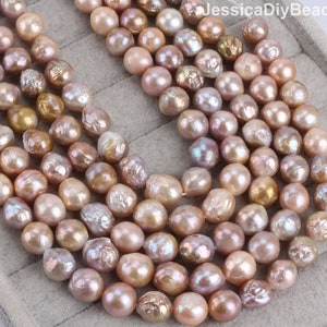 Good Luster Multi Color Round Edison Pearl Beads, Loose  Freshwater Pearl Beads, 11-14x10-15mm Natural Pearls For Jewelry--ADS0010-2