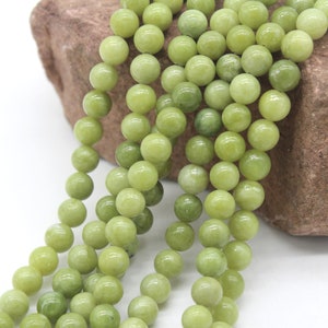 Green Smooth Round Jade Beads, 8mm Gradient Color Gemstone Beads, Fresh Beads, Good Luster Gemstone Beads, Wholesale Gemstone Beads----ST194