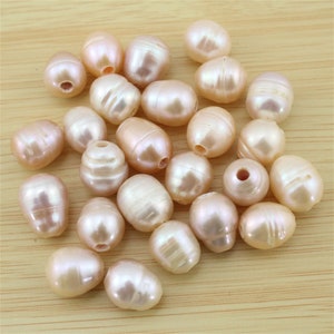 2.2mm Large Hole Pink Pearl Beads, Natural Loose Freshwater Pearls, Necklace/Bracelet/Earring Making Supplies, Wholesale Pearls-10pcs--FP139