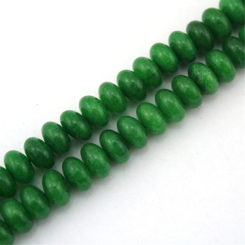 5x8mm Green Smooth jade rondelle beads Loose Jade Gemstone Etsy