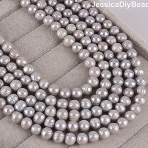 10-11mm Gray Potato Pearls, Natural Freshwater Pearls, Loose Pearls, Wholesale Pearls,Wedding Pearl,Pearl Supplies-39pcs-15inches--BHY006-11