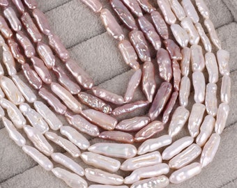 6-8x20-25mm Purple Stick Biwa Freshwater Pearls,High Luster Natural Biwa Pearl Beads,Toothpick Pearl, Genuine Loose Pearl Beads-PB006