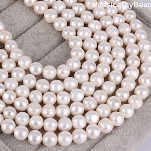 11-12mm Full Strand Natural Round Freshwater Pearls ,Loose Pearl Beads,Genuine Natural Pearl Beads,Pearl Jewelry-15.5inches-37 pcs-BHY007