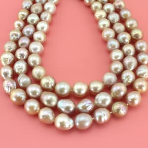 AA 9-10mm Good quality Edison Pearls,Natural Freshwater Pearl, Loose Edison pearl beads, Nucleated Pearl Beads  -34pcs-14.5inches-FP138