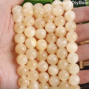 Gold Yellow Color Jade, Smooth Jade Beads, 4-12mm Light Color Jade Beads, Wholesale Loose Beads,Handmade Necklace Bracelet Supplies/STN00197