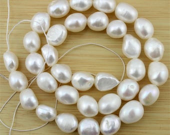 10-11mm White baroque nugget Pearls,irregular baroque pearls,Genuine  Freshwater Pearls,Loose pearl beads,Wholesale pearls-28pcs-LN003