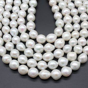 10-12mm White Natural  Edison pearls,Round Edison , Freshwater Edison Pearl Beads,Loose Pearls For Jewlery Bracelet Necklace-34 pcs--ADS0021