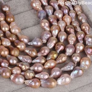 13-14x18-20mmTeardrop Baroque Pearl Beads, Natural Color Firebal Freshwater Pearl Beads,Loose Pearl Beads,Pearl Earring-16 inches-YHZ006-3
