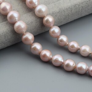 11-14mm Genuine Edison Baroque Pearl Beads,Natural Pearl Beads,Lustrous Round Purple Freshwater Pearls,Loose Pearl Beads-15.5inches-ADS001 image 5