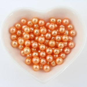6-8mm Undrilled  Round Loose Round Pearls,Genuine Freshwater  Pearls ,No Hole Pearl For DIY Stud Earring /Pendants,Wholesale Price--5-50pcs